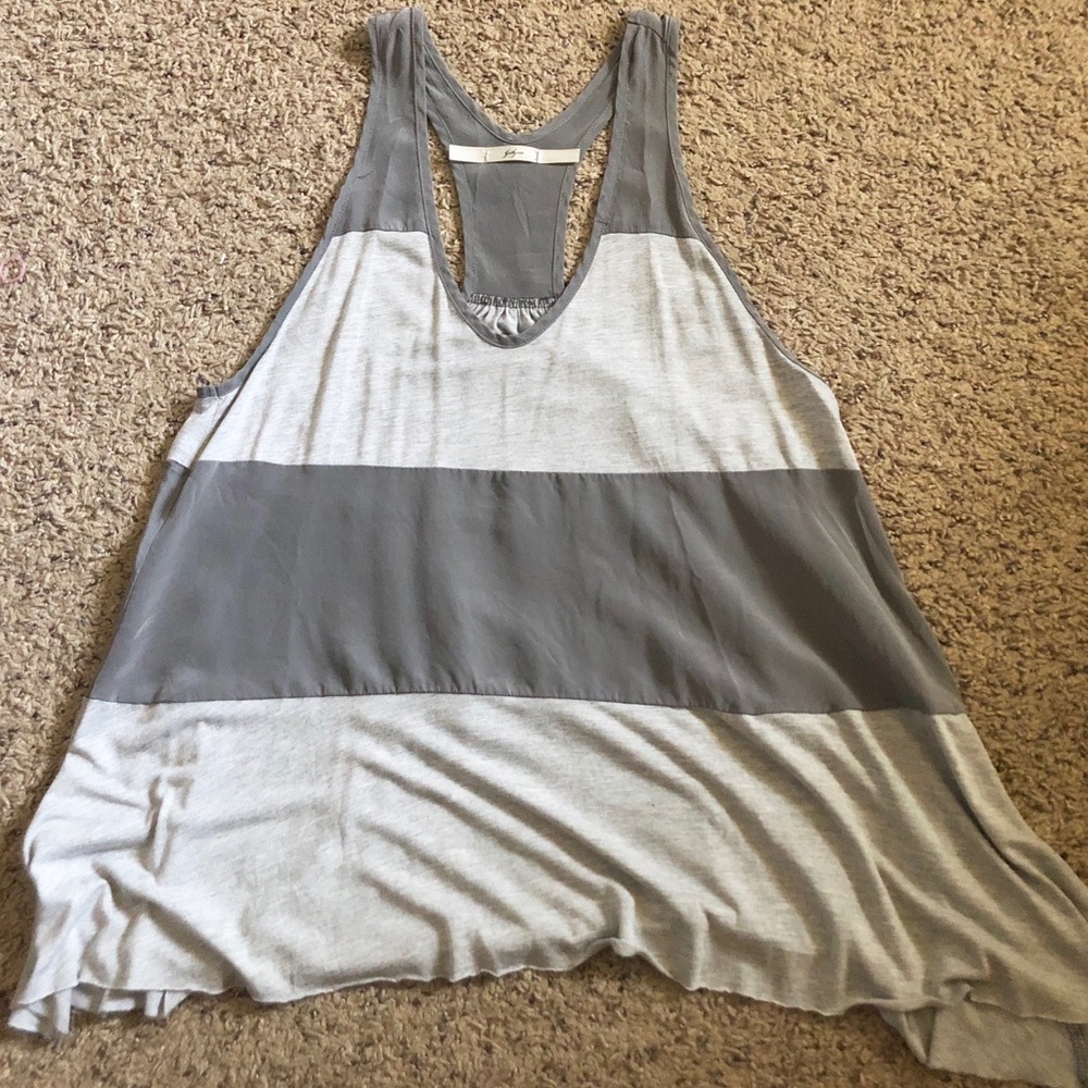Grey racer back tank top